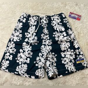 Palmwave NWT Hawaii Men's Lg Board Shorts Swim Trunks Floral Mesh Lining Pockets